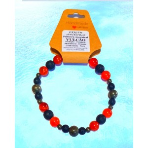 PULSEIRA ANCESTRAL - VULCÃO (C/ PEDRAS SEMI-PRECIOSAS)
